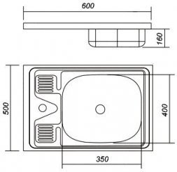 Мойка 50х60 (0,4) без сифона