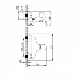 Смеситель для душа IDDIS Leaf LEASB00i03WA