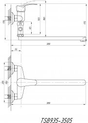 Смеситель для ванны с душем TSARSBERG TSB-935-3505 тип См-ВУОРНШлА