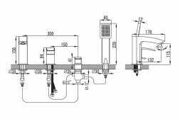 Смеситель на 4 отверстия IDDIS Vane VANSB40I07