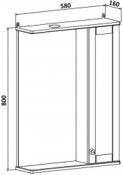 Шкаф зеркальный навесной Мерида 70