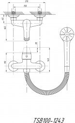 Смеситель для душевой кабины TSARSBERG TSB-100-1243 тип См-ДшОРНШлА