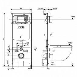 Универсальная рамная IDDIS инсталляция для подвесного унитаза Profix  Profix PRO0000i32