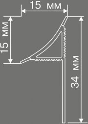 Бордюр для ванн и столешниц (15х15х1850 мм) 24786