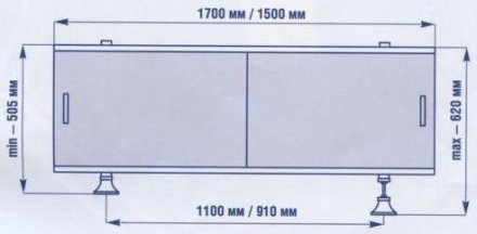 Экран  д/ванн  L1,5м цв. лист.