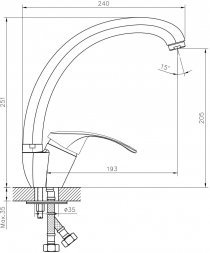 Смеситель для кухни Decoroom DR71021 одноручный с высоким повортным изливом, хром