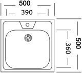 Мойка 50х50 (0,6/160) (с сифоном) (А)